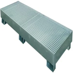 Cubeta galvanizada 4 bidones en linea. Capacidad 200L