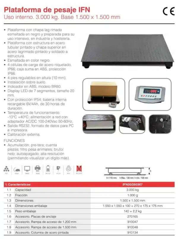Plataforma 3000Kg Base 1500X1200mm - Imagen 3