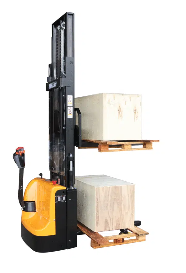 Apilador eléctrico 1200Kg elevación base 1600mm - Imagen 2