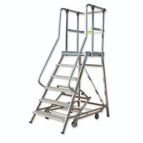 Escalera móvil con plataforma y 6 peldaños
