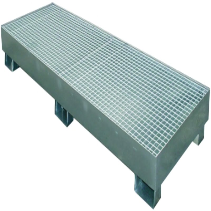 Cubeta galvanizada 4 bidones en línea 200L