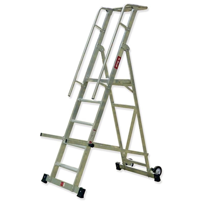 Escalera de almacén plegable 6 peldaños